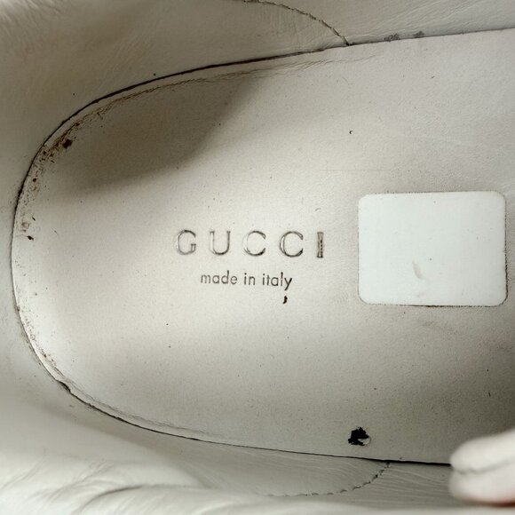 Gucci Bee Embroidered Ace Low Top Sneakers White Leather Size 39 US 9 Women's - Picture 14 of 15